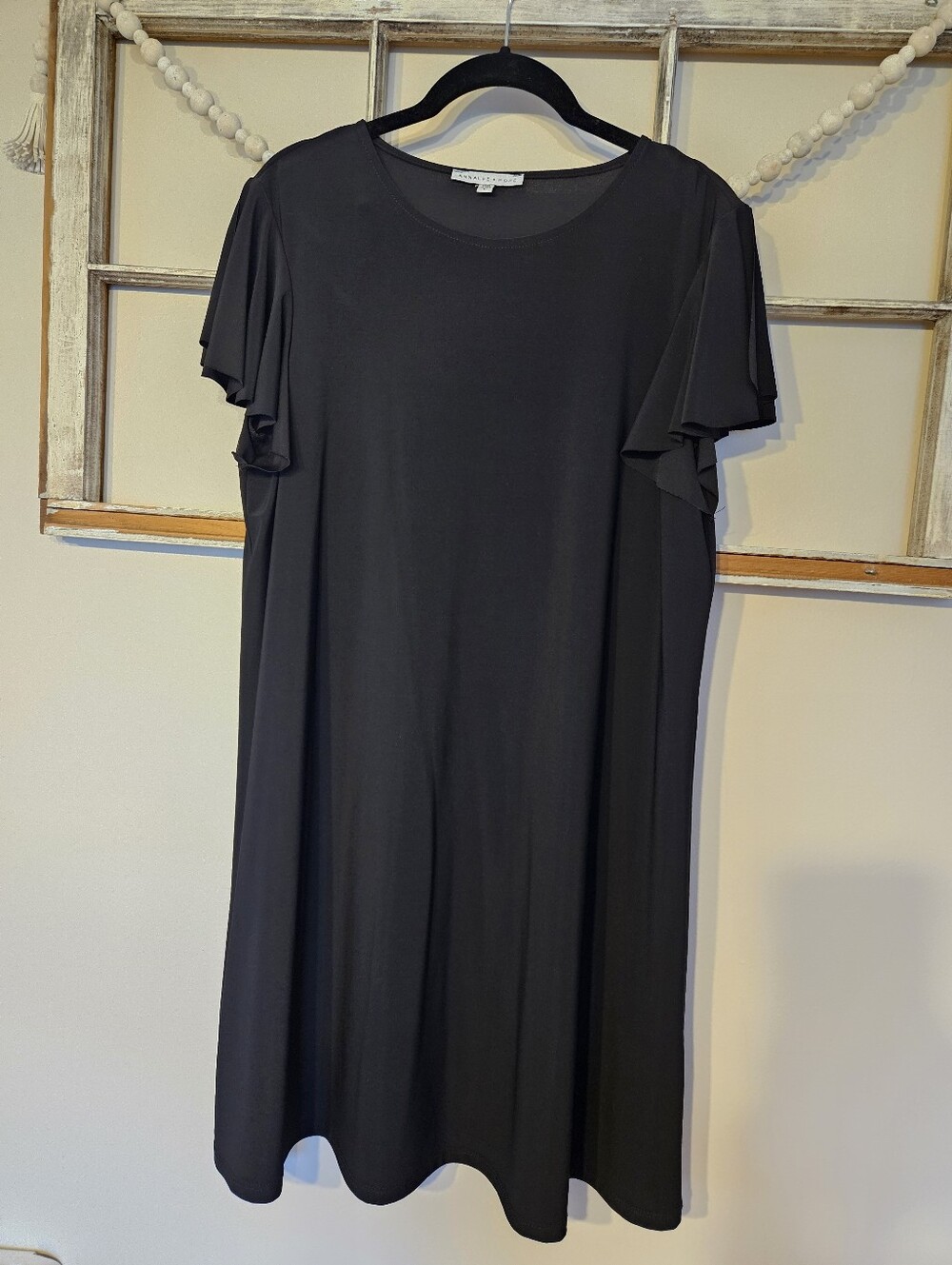 Annalee + Hope Black Short Dress with Flowy Short Sleeves Women's Large